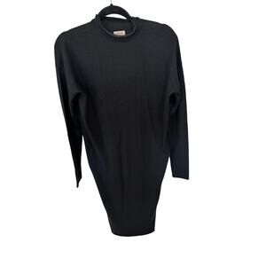 byTiMo Wool Cashmere Sweater Dress Black Size S Roll Neck Knit Luxury Minimal